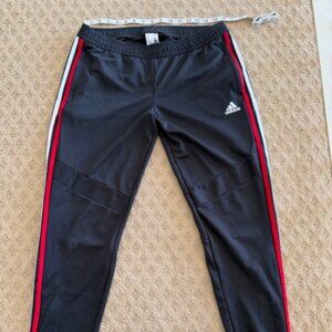 adidas Tiro Black Women's Track Pants L Zip Pocket Tapered Leg